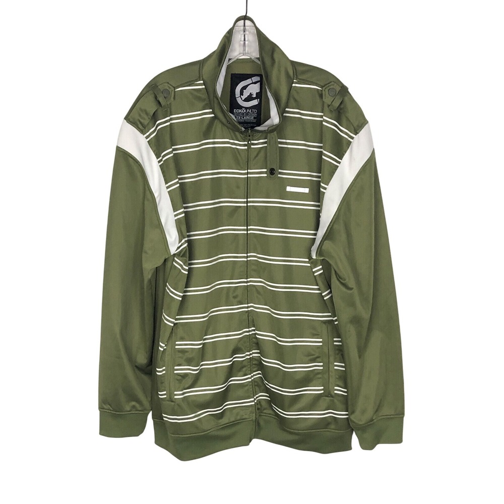 Ecko Unltd Defined By‎ Design Track Striped Green Jacket Men's 2XL